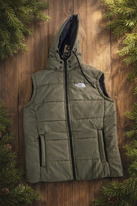 2 in 1 Vest Puffer Jacket (Olive)