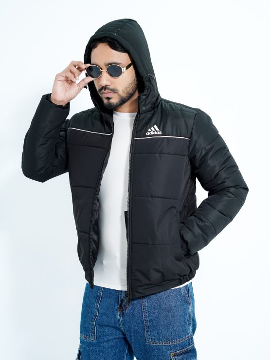 Long Sleeve Puffer Jacket (Black / Black)